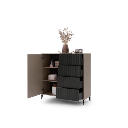 Fiókos komód RONJA taupe/fekete