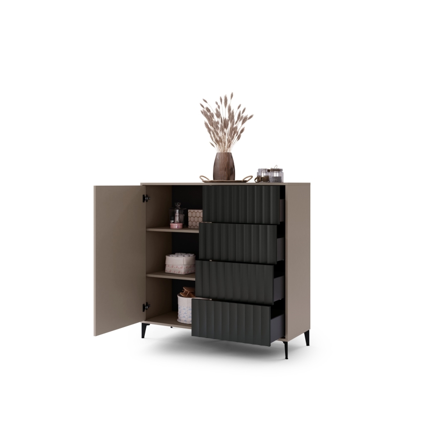 Fiókos komód RONJA taupe/fekete