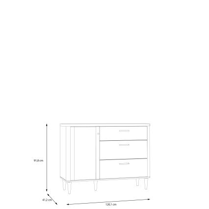 Fiókos komód VIRO barna/bézs