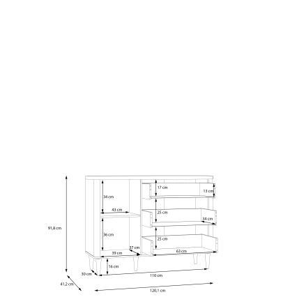 Fiókos komód VIRO barna/bézs