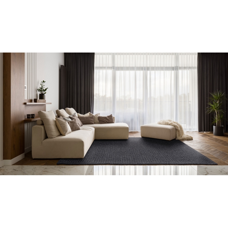 FIR WOOL szőnyeg 120x170 cm 2600 g/m2 antracit/natúr