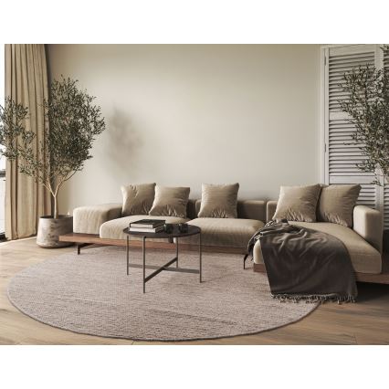 FIR WOOL természetes kerek szőnyeg 160 cm 2600 g/m2 bézs