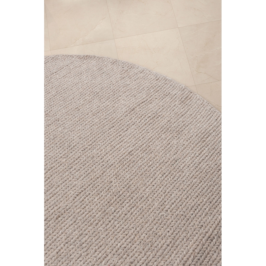 FIR WOOL természetes kerek szőnyeg 160 cm 2600 g/m2 bézs