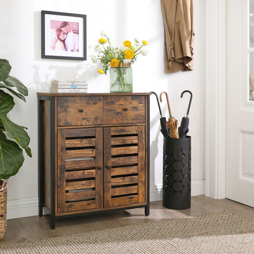 FIRA fiókos komód barna/fekete