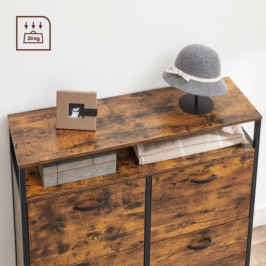 FIRA cipős szekrény barna/fekete