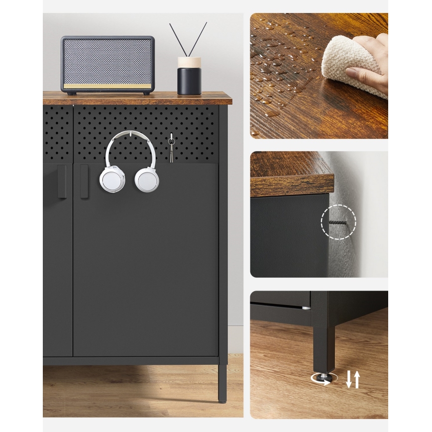 FIRA komód fekete/barna