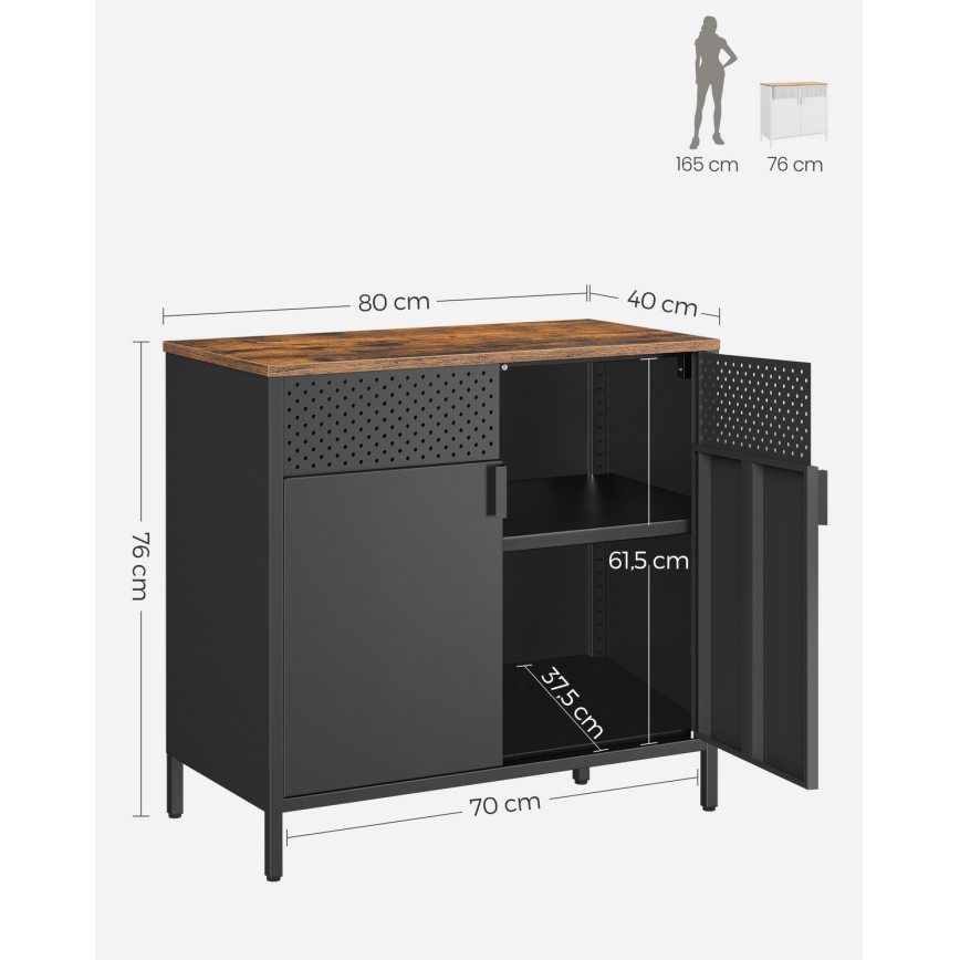 FIRA komód fekete/barna