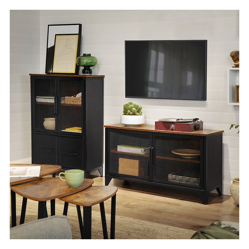 FIRA komód fekete/barna