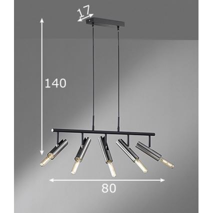 Fischer & Honsel 60369 - Csillár zsinóron DEAN 5xE27/25W/230V