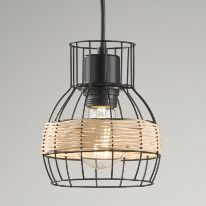 Fischer & Honsel 60798 - Csillár zsinóron STRAW 3xE27/40W/230V