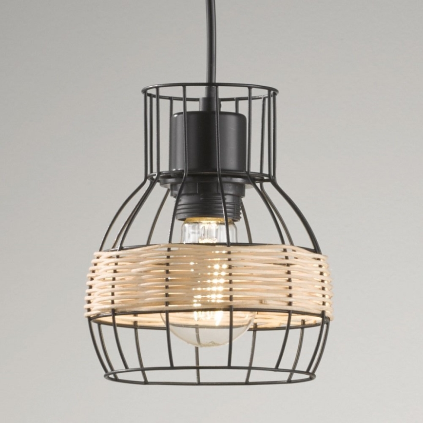 Fischer & Honsel 60798 - Csillár zsinóron STRAW 3xE27/40W/230V