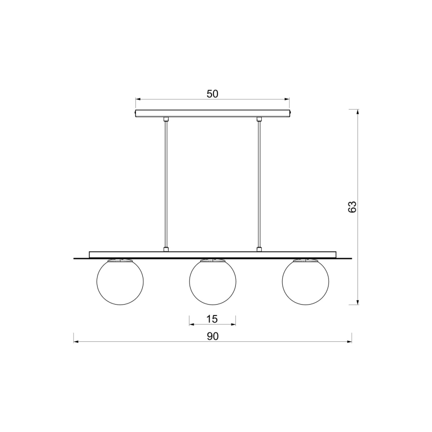 FLAT kábeles csillár 3xE27/15W/230V arany