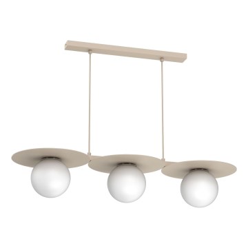FLAT kábeles csillár 3xE27/15W/230V bézs