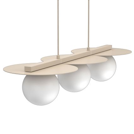 FLAT kábeles csillár 3xE27/15W/230V bézs