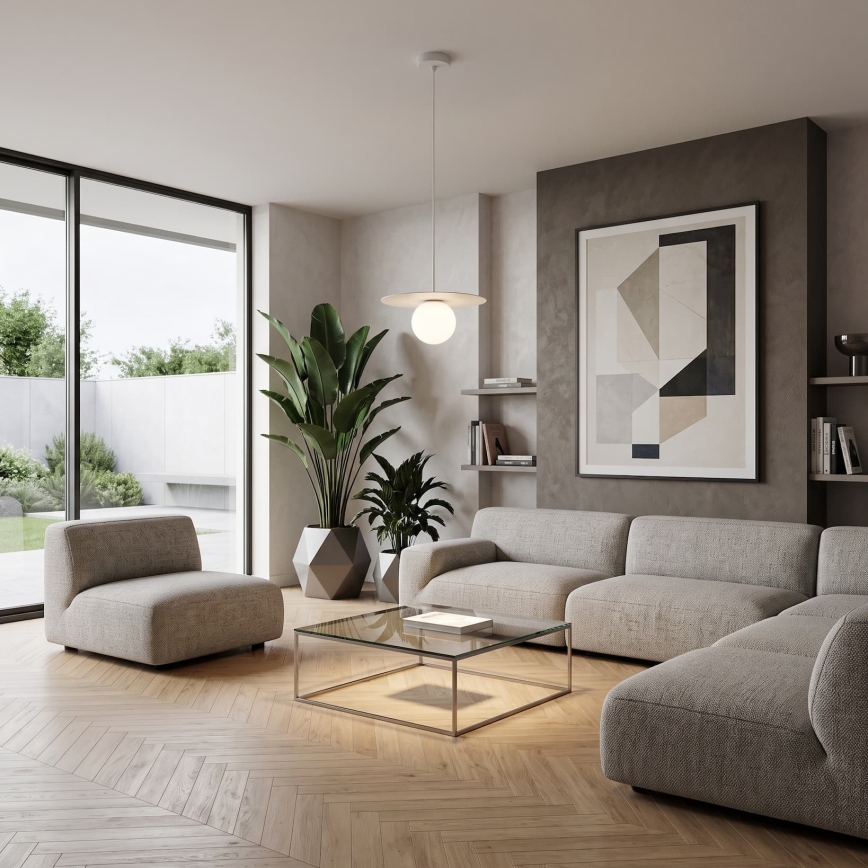 FLAT kábeles függőlámpa 1xE27/15W/230V fehér