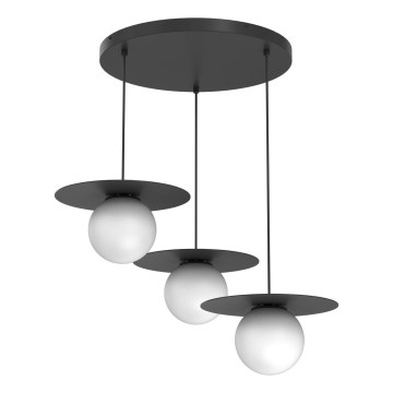 FLAT kábeles függőlámpa 3xE27/15W/230V fekete