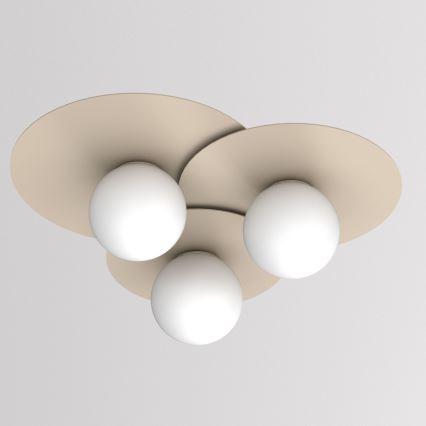 FLAT mennyezeti lámpatest 3xE27/15W/230V 55x60 cm bézs