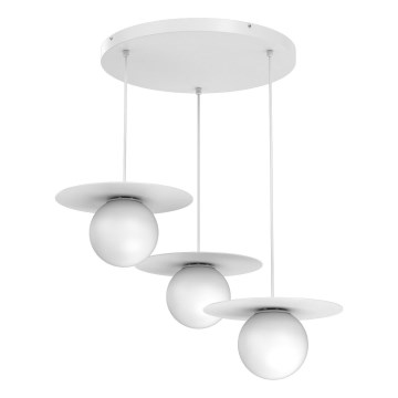 FLAT zsinóros csillár 3xE27/15W/230V fehér