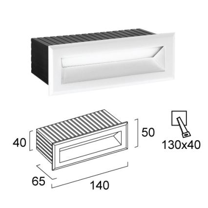 FLIK kültéri beépíthető LED lámpatest, 3 W, 230 V, IP65, fehér