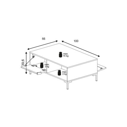 FLOP fekete dohányzóasztal