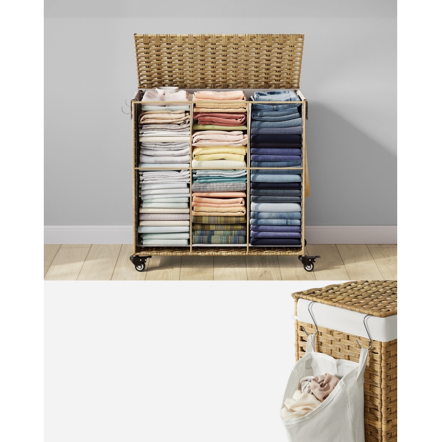 FLYN rattan szennyeskosár