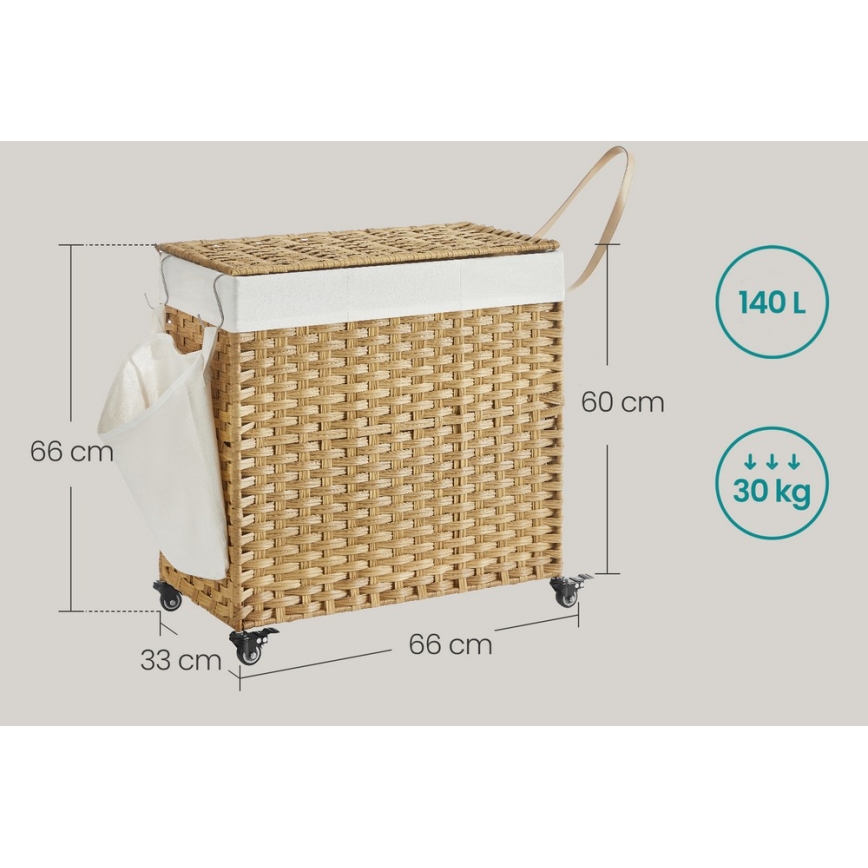 FLYN rattan szennyeskosár