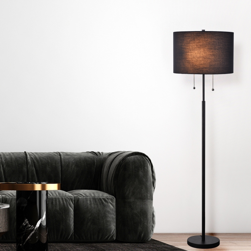FOGO állólámpa 2xE27/15W/230V fekete