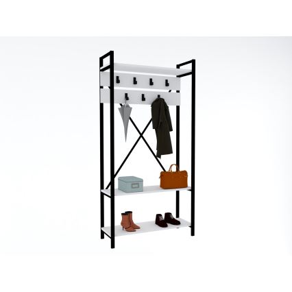 Folyosó fali tartó ALFA 180x90 cm fehér/fekete