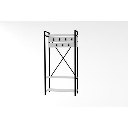 Folyosó fali tartó ALFA 180x90 cm fehér/fekete