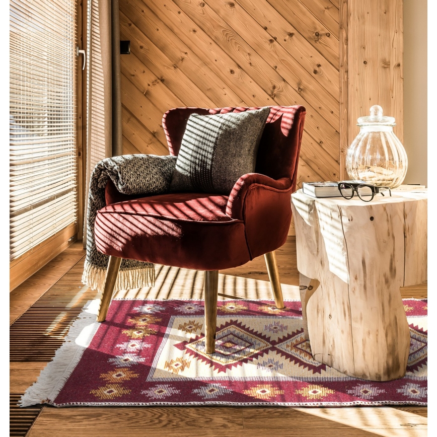 Fordítható orientális KILIM szőnyeg 80x150 cm piros/bézs