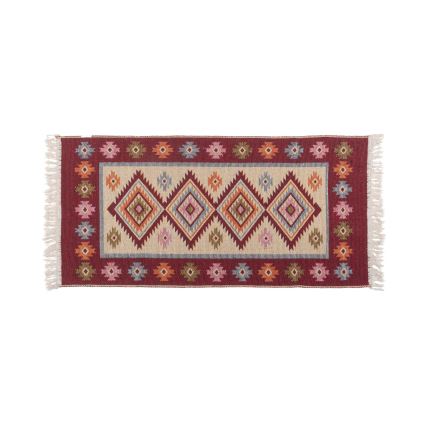 Fordítható orientális KILIM szőnyeg 80x150 cm piros/bézs