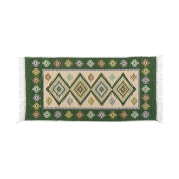 Fordítható orientális szőnyeg KILIM 80x150 cm zöld/bézs