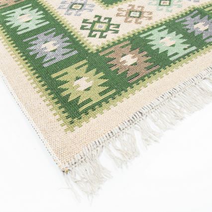 Fordítható orientális szőnyeg KILIM 80x150 cm zöld/bézs