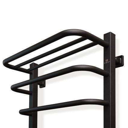 FORTIS elektromos törölközőszárító termosztáttal 155W 80x48 cm, fekete, bal oldali