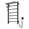 FORTIS elektromos törölközőszárító termosztáttal 155W, 80x48 cm, fekete, jobb oldali kivitel