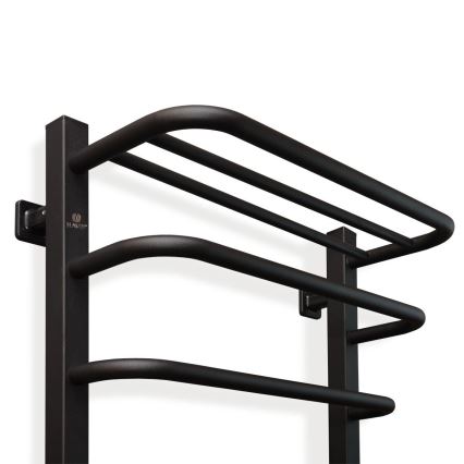 FORTIS elektromos törölközőszárító termosztáttal 155W, 80x48 cm, fekete, jobb oldali kivitel