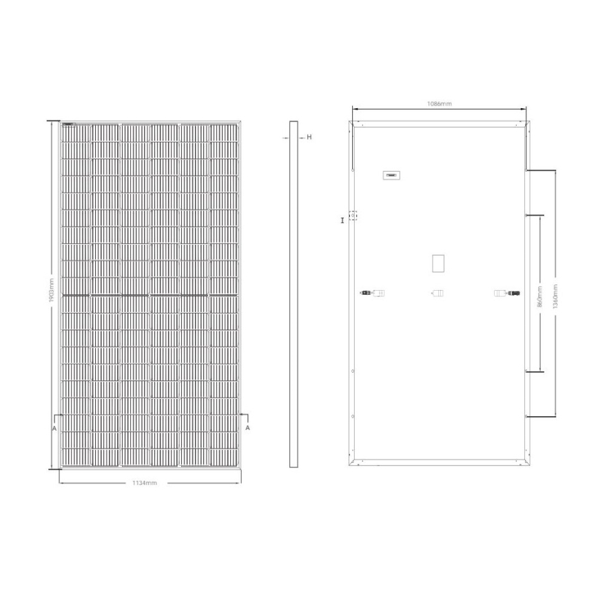 Fotovoltaikus napelem JINKO 460Wp fekete keret IP68 Half Cut