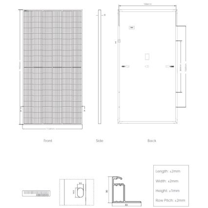 Fotovoltaikus napelem JINKO N-típus 480Wp fekete keret IP68 Half Cut