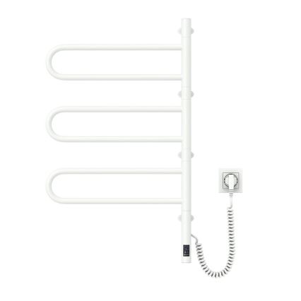 FOUETTE elektromos, forgatható törölközőszárító termosztáttal, 120 W, 80x49 cm, fehér