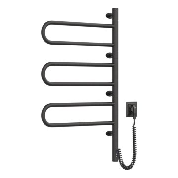 FOUETTE elektromos forgatható törölközőszárító termosztáttal 120W 80x49 cm fekete