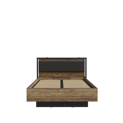 Franciaágy tárolóval OREN 140x200 cm barna/fekete