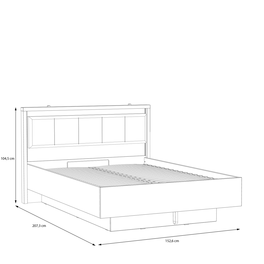 Franciaágy tárolóval OREN 140x200 cm barna/fekete