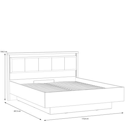 Franciaágy tárolóval OREN 160x200 cm barna/fekete