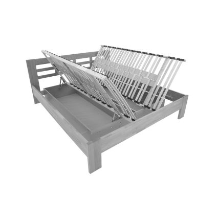 Franciai ágy tömör fából tárolóhellyel ANGELA 180x200 cm szilva