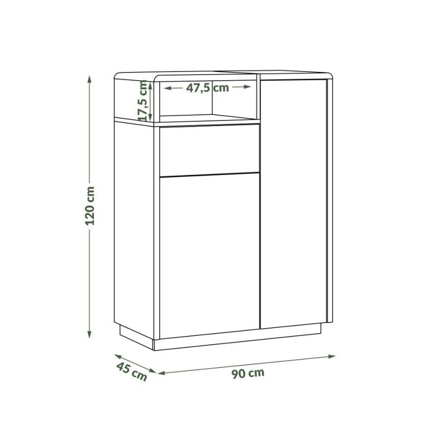 FRED fiókos komód fehér/szürke