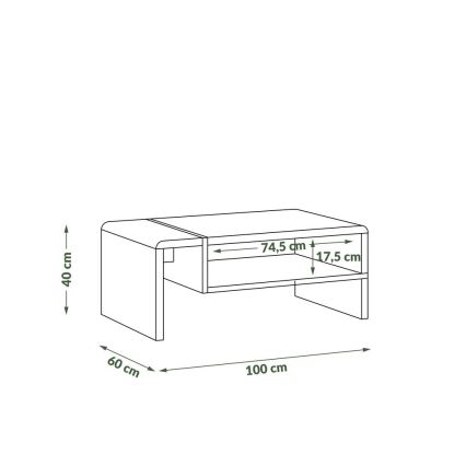 FRED dohányzóasztal fehér/szürke