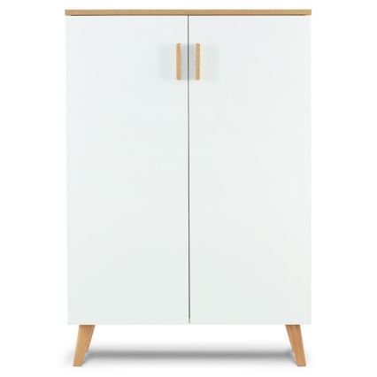 FRISK komód 117x80 cm fehér/natúr tölgy