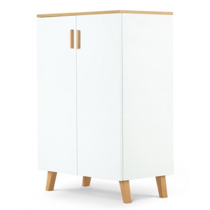 FRISK komód 117x80 cm fehér/natúr tölgy