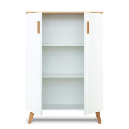 FRISK komód 117x80 cm fehér/natúr tölgy