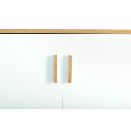 FRISK komód 117x80 cm fehér/natúr tölgy